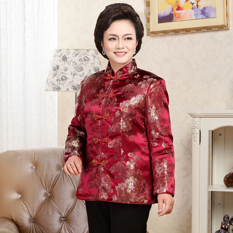 唐装婚宴妈妈绸缎礼服婚礼外套结婚棉袄冬装上衣
