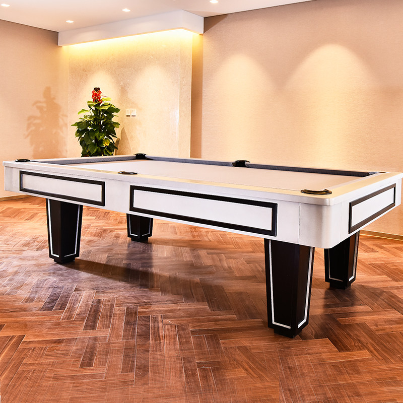 腾勃台球桌标准成人家用花式九球桌黑白方腿设计美式黑八桌球台