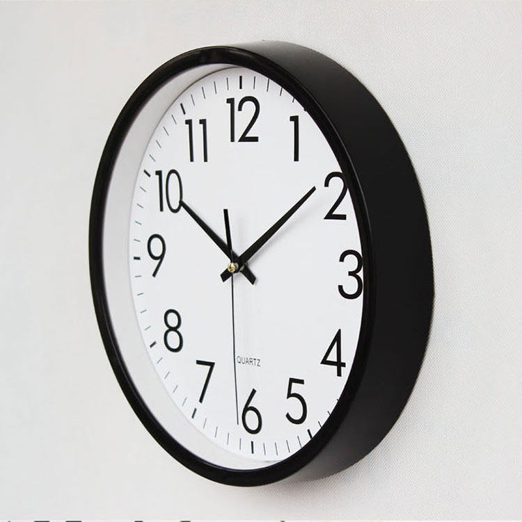 静音钟表电子现代简约挂钟客厅玻璃圆形挂表墙钟挂钟