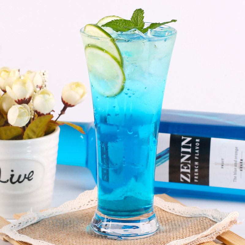 1000ml蓝柑味果露糖浆 蓝柑风味调味果露酒吧调酒咖啡奶茶店专用