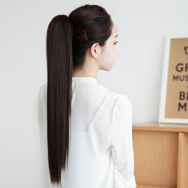 真发绑带自然辫子发丝人头全真内扣马尾长直马尾