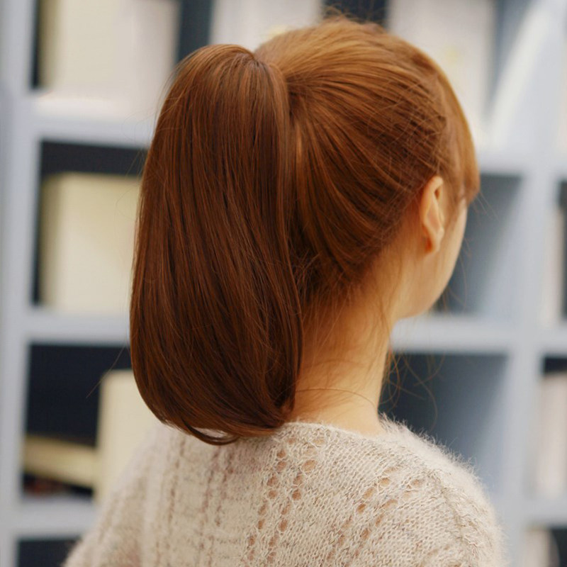 真发马尾假发抓夹接发长短短发微卷自然内扣马尾