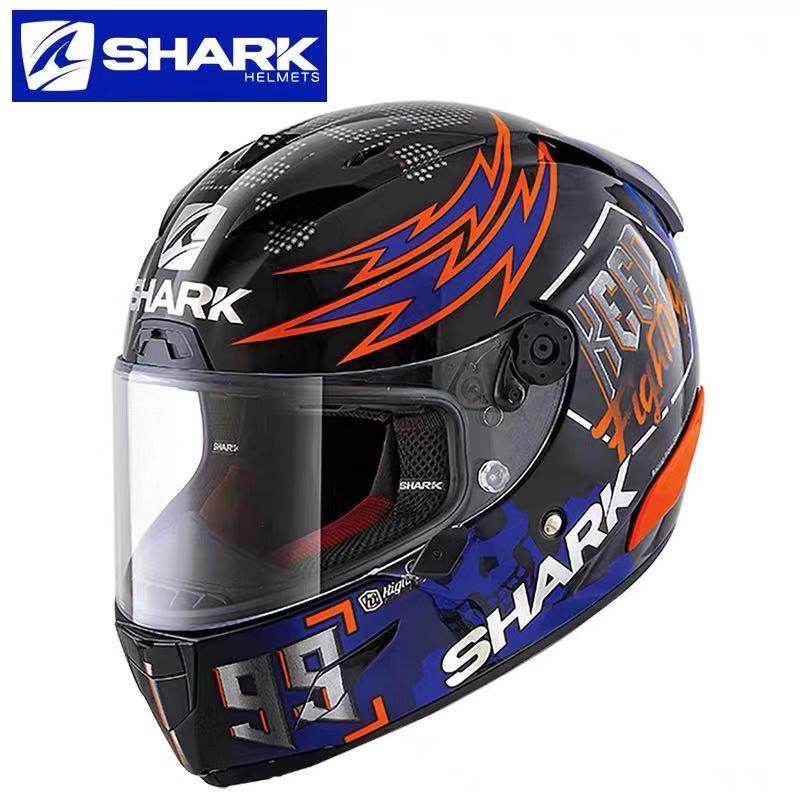 鲨鱼shark头盔摩托车全盔跑车鬼爪racerpro王者洛伦佐红恶魔
