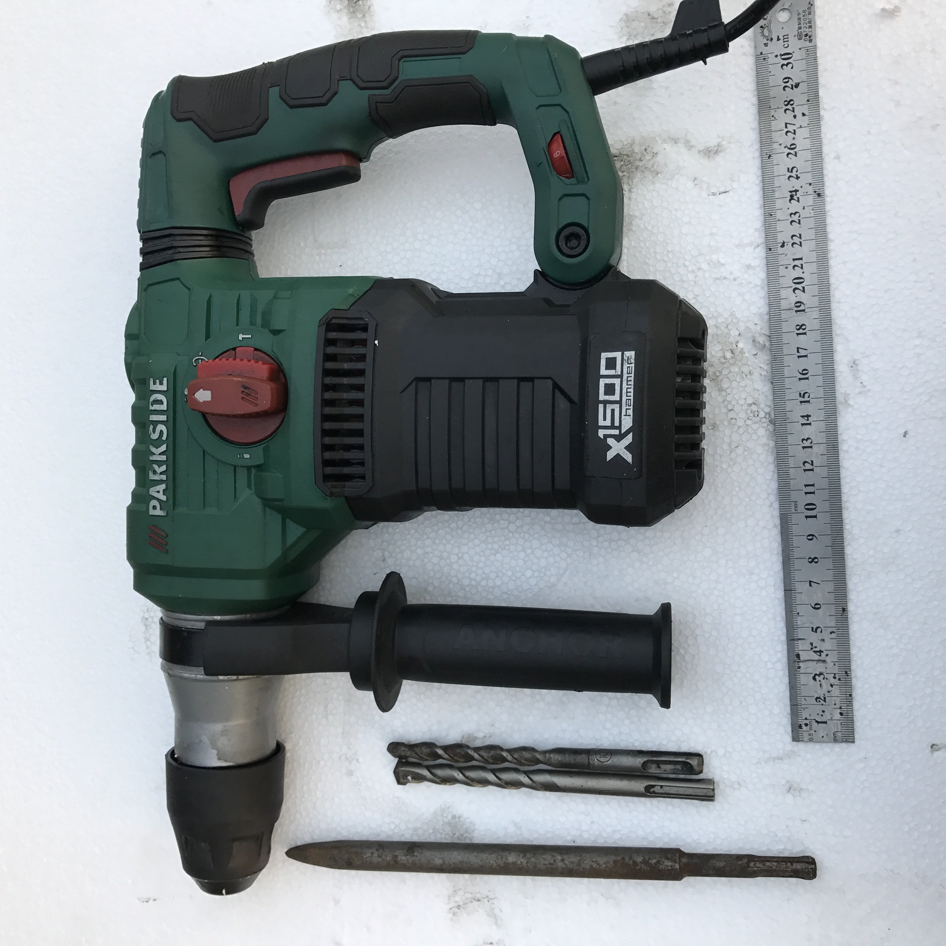 二手德国parkside功能调速电锤电镐电钻1500钻头电锤