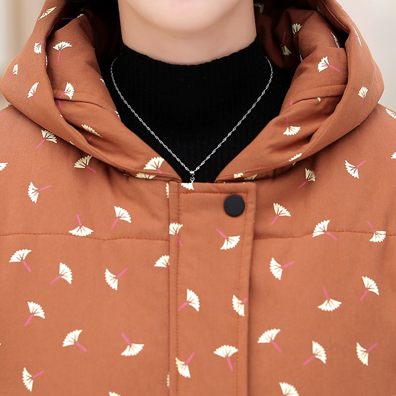 妈妈款中年中老年装冬装纯棉夹棉袄棉衣棉服女气质洋气外套中长款