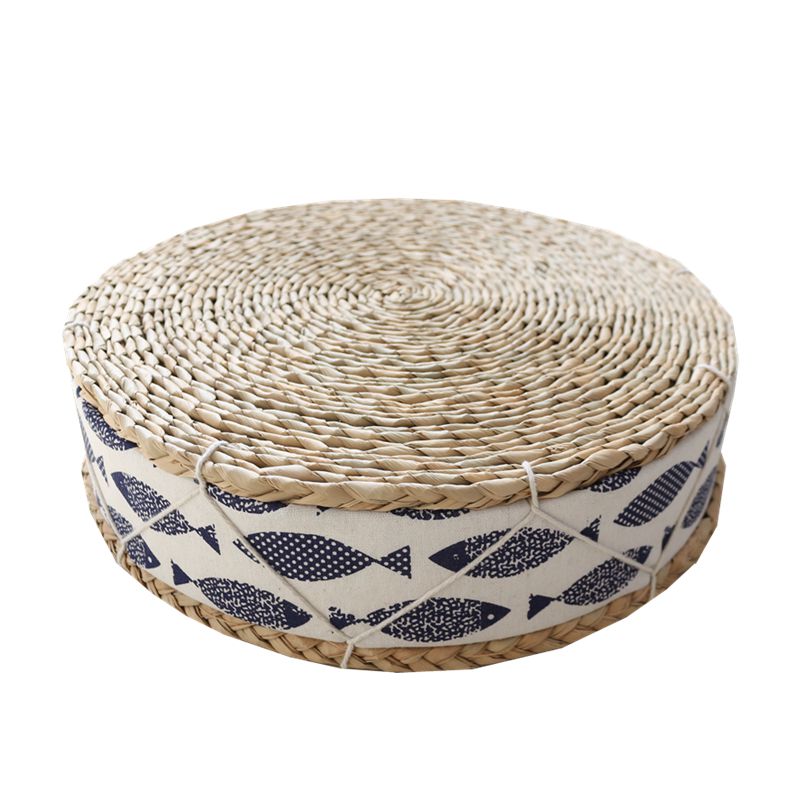 坐垫手工草编布艺蒲团榻榻米飘窗加厚茶道禅修蒲团