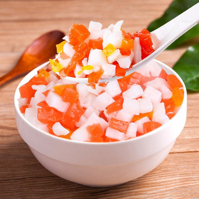 太湖专用椰果彩色水晶三色水三色原料茶店太湖美果冻
