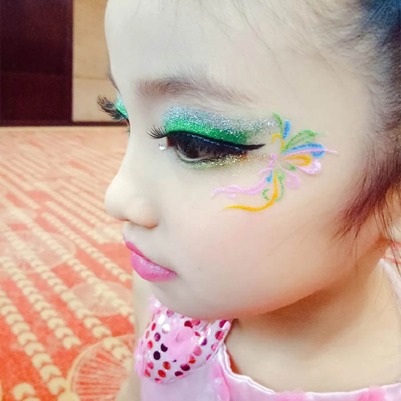 舞台演出眼妆眼角贴花贴纸眼影圣诞儿童节表演化妆