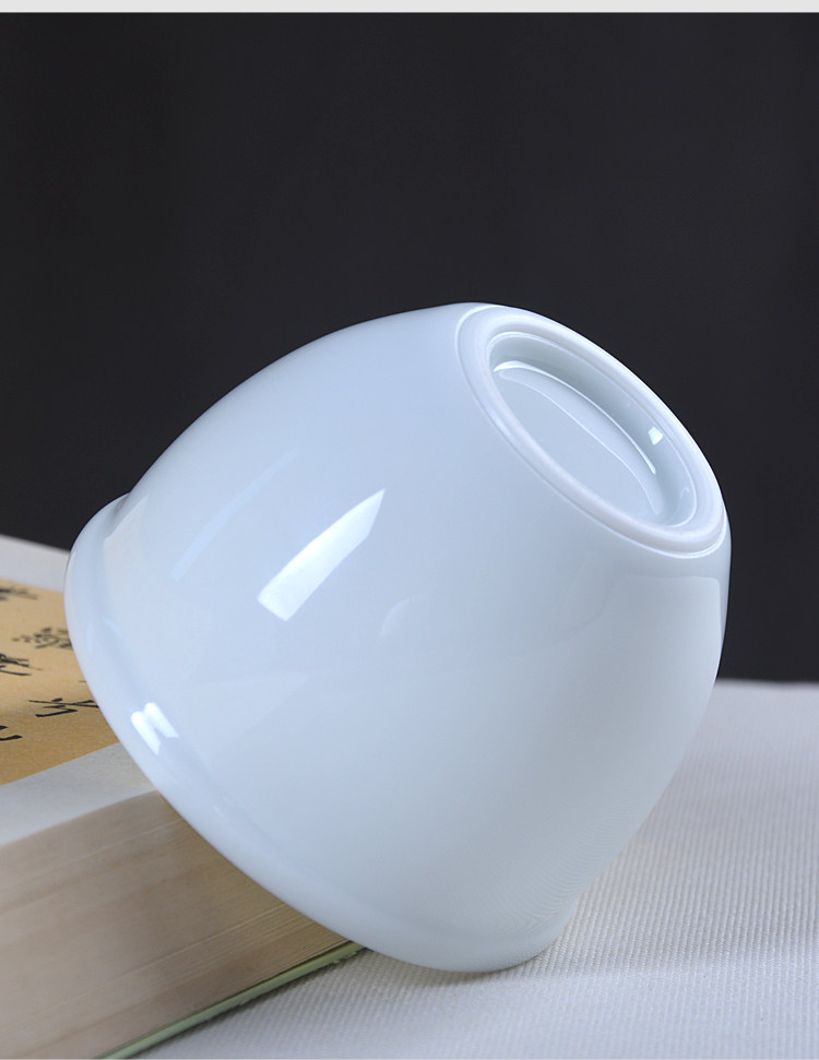 功夫单杯茶盏缸杯大号个人主人仿古功夫茶白瓷茶杯