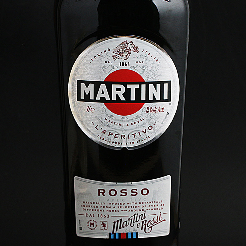 洋酒马天尼红威末酒martinirosso1000ml鸡尾酒调酒开胃威末