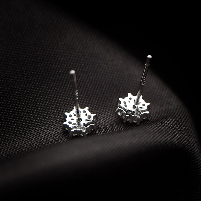 monway碎钻轻奢纯银耳钉精致耳环超闪耳饰女夏耳钉