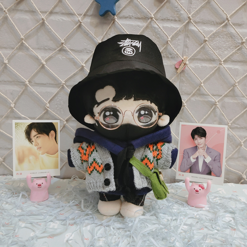 新款肖战公仔娃厘米娃娃衣服明星机场毛衣开衫毛绒