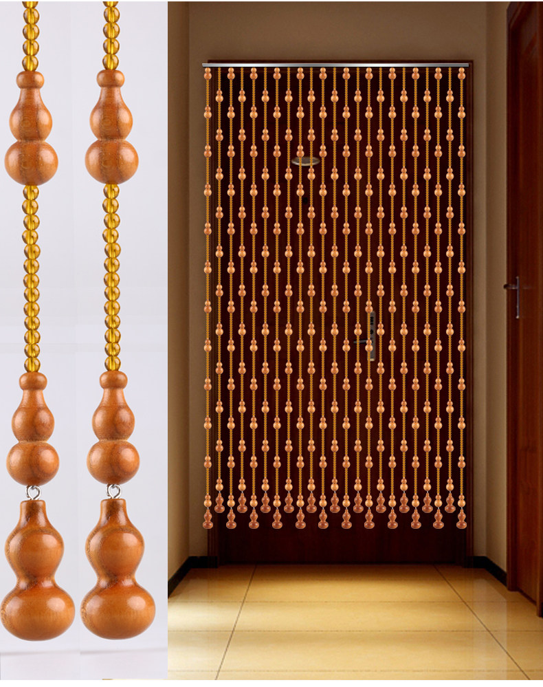 促销珠帘门帘挂帘散珠一体桃木葫芦风水平安珠帘