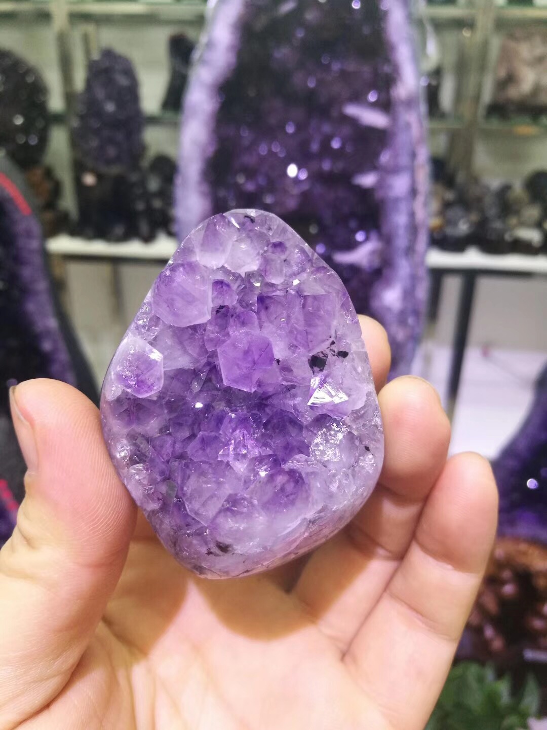 紫晶三缘证宝洞块紫水晶原矿消磁水晶石水晶原石摆件摆件