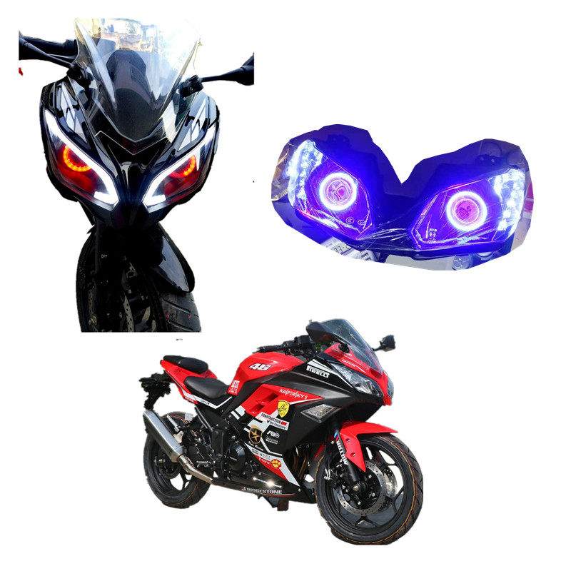公路永源忍者摩托车跑车改装led超亮摩眼大灯摩托车车灯