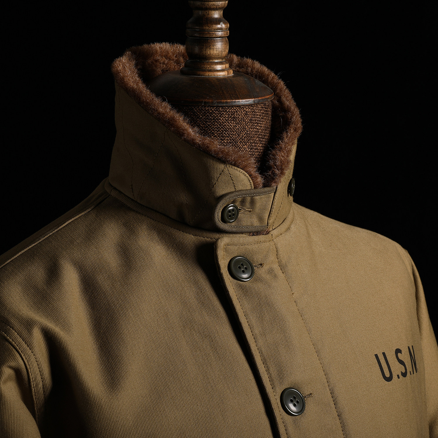 gizemo二战全羊驼毛内里卡其色二代n1 美式 复古海军甲板服n 1夹克