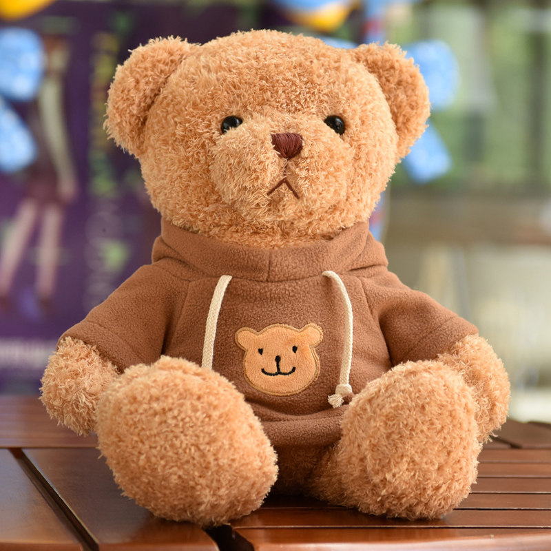 可爱卫衣小熊公仔穿衣泰迪熊毛绒玩具抱抱熊玩偶布娃娃送女生礼物