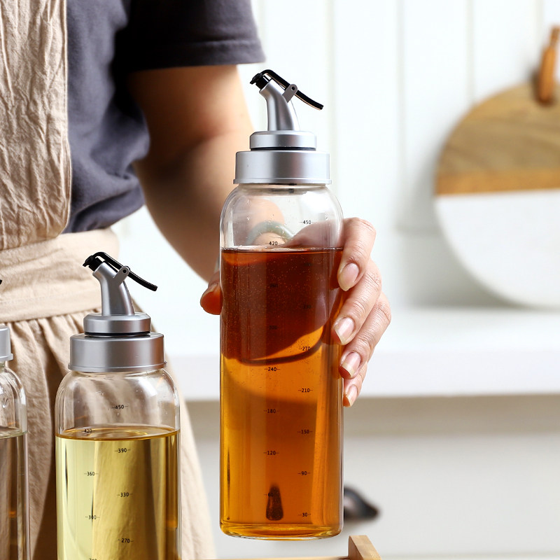 厨房用品油瓶高朋硅玻璃防漏油壶家用大油罐调料瓶香油酱油瓶醋壶