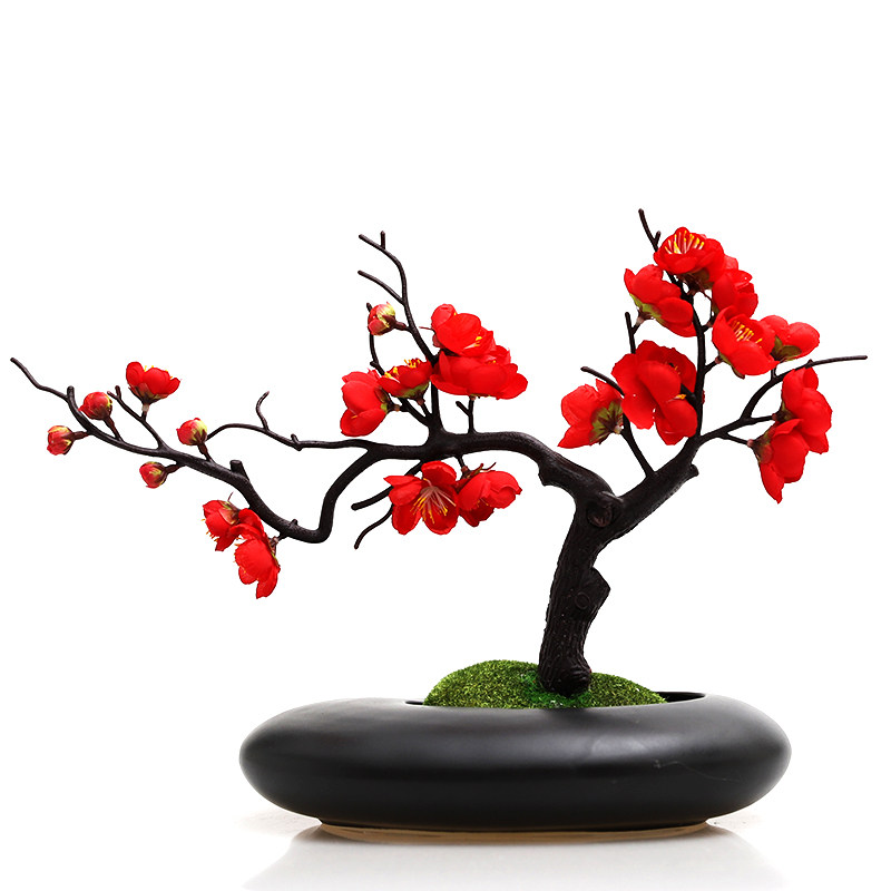 创意中式套装假花腊梅插花家居装饰仿真新中式摆件仿真花