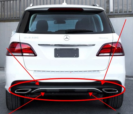 适用奔驰gle320杠下gle400保险杠电镀护板gle450装饰防护板