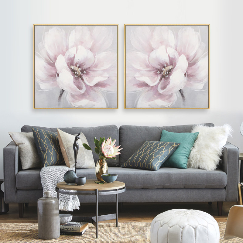 现代简约花卉装饰画简美小清新客厅挂画北欧玄关过道现代装饰画