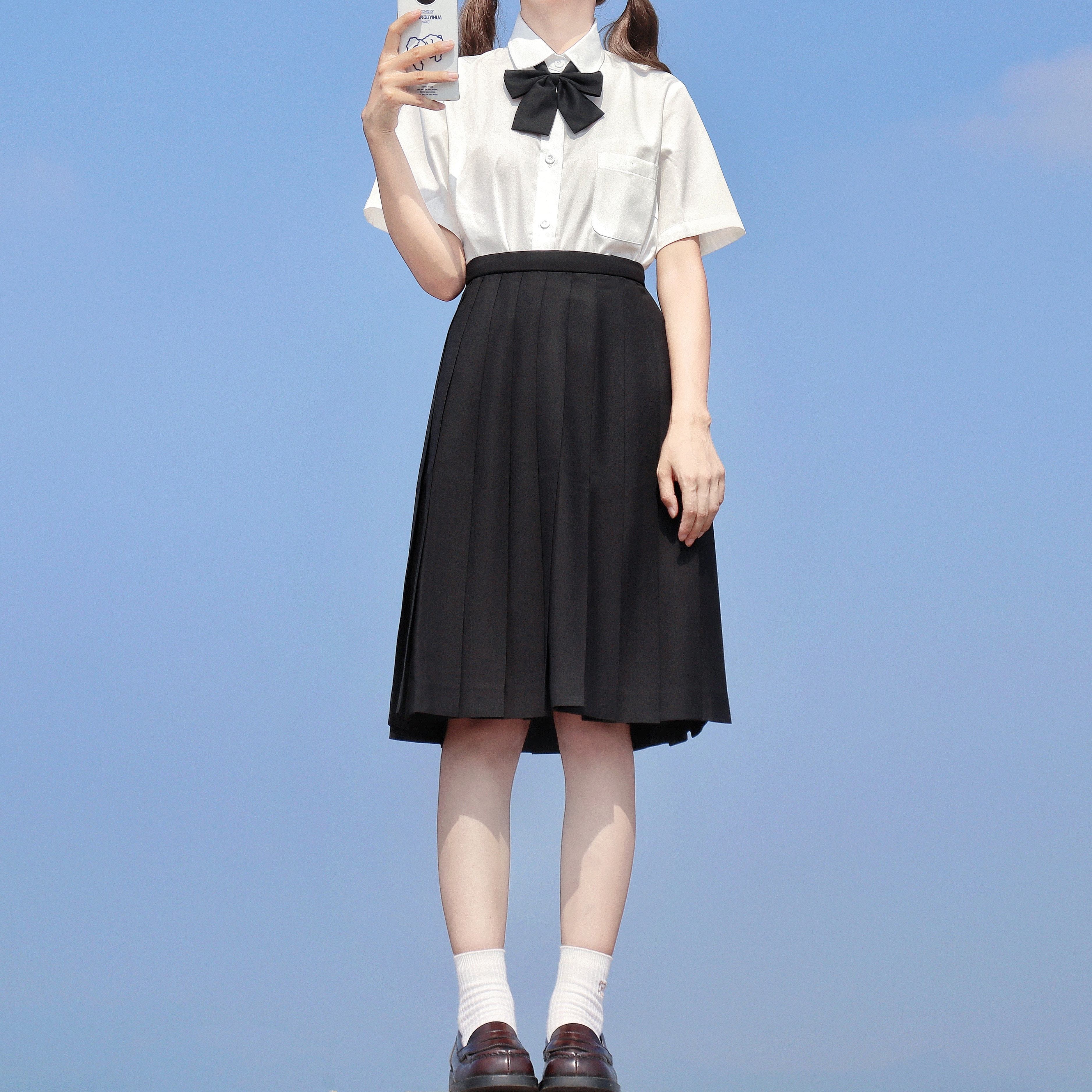 樱花家族jk制服优等生jk纯色裙 高腰半日系身百褶裙中长款女秋冬