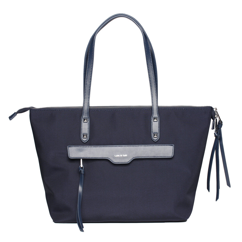 let it be牛津布新款时尚单肩包女大包包流苏手提托特包铆钉女包