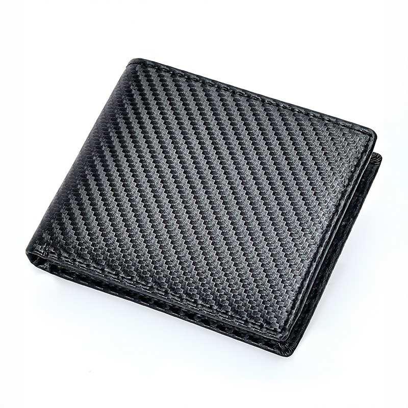 rfid钱包钱夹短款防盗碳纤维男士wallets三折新款钱包