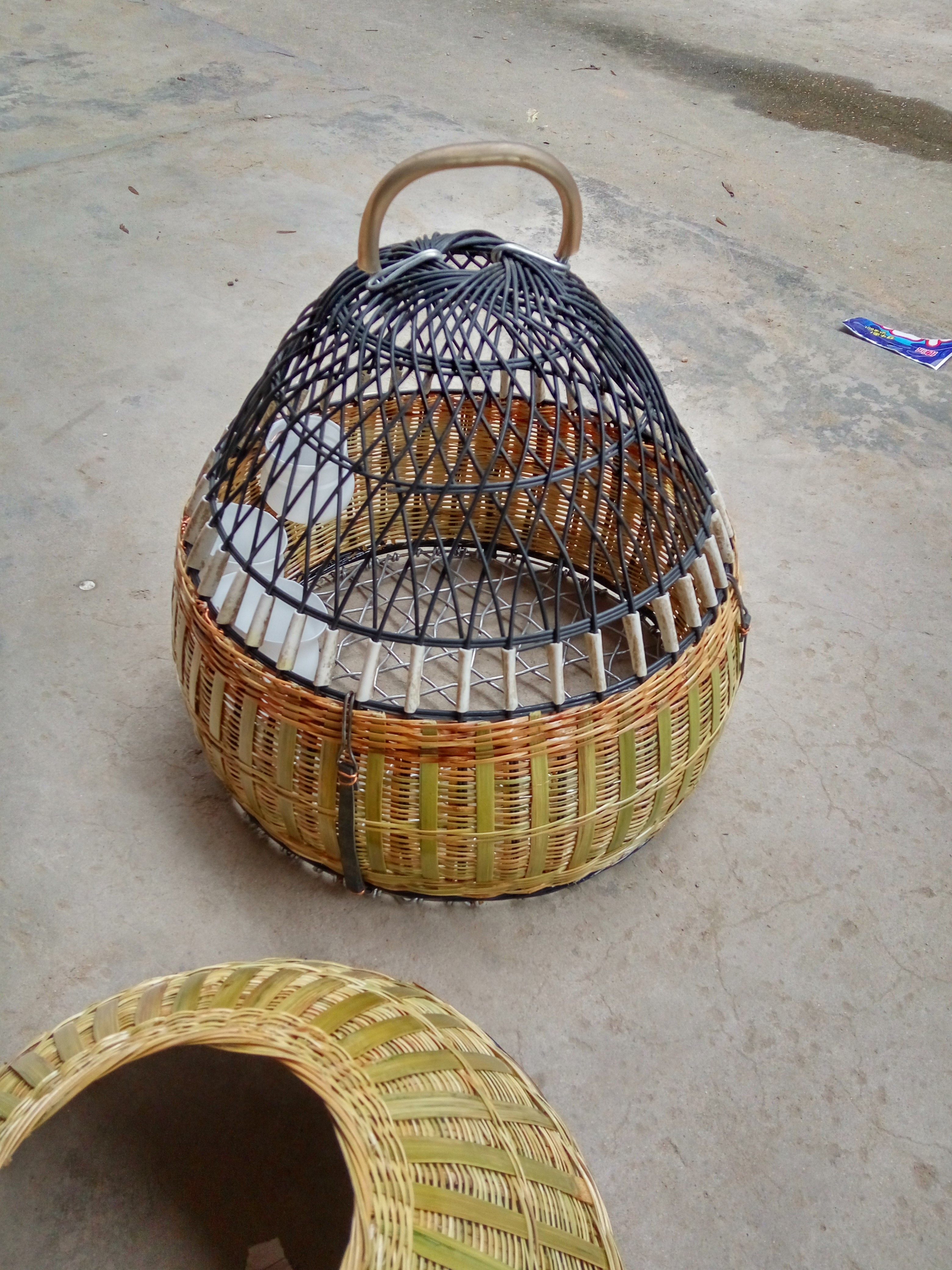 花花笼采包塑光纤用的制作鹧鸪竹编手工制手工鸟笼