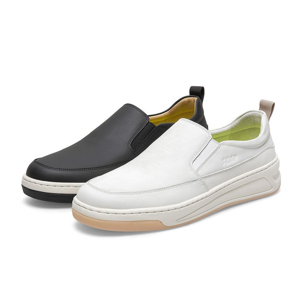 skap圣伽步2021春季新款商场同款牛皮皮革一脚休闲板鞋