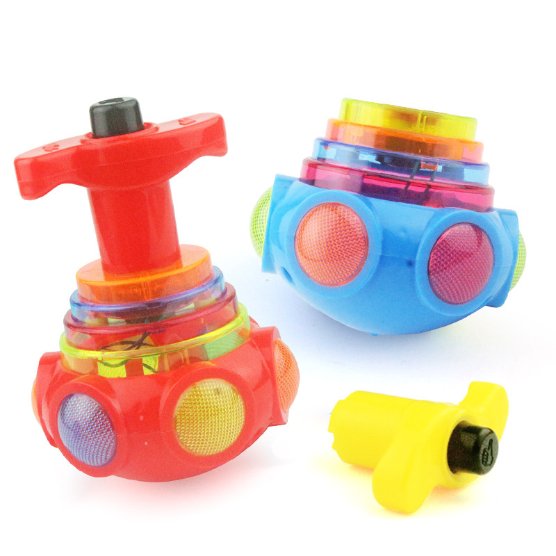 儿童陀螺玩具发光音乐抖音网红魔幻七彩变色旋转新款解压户外地摊