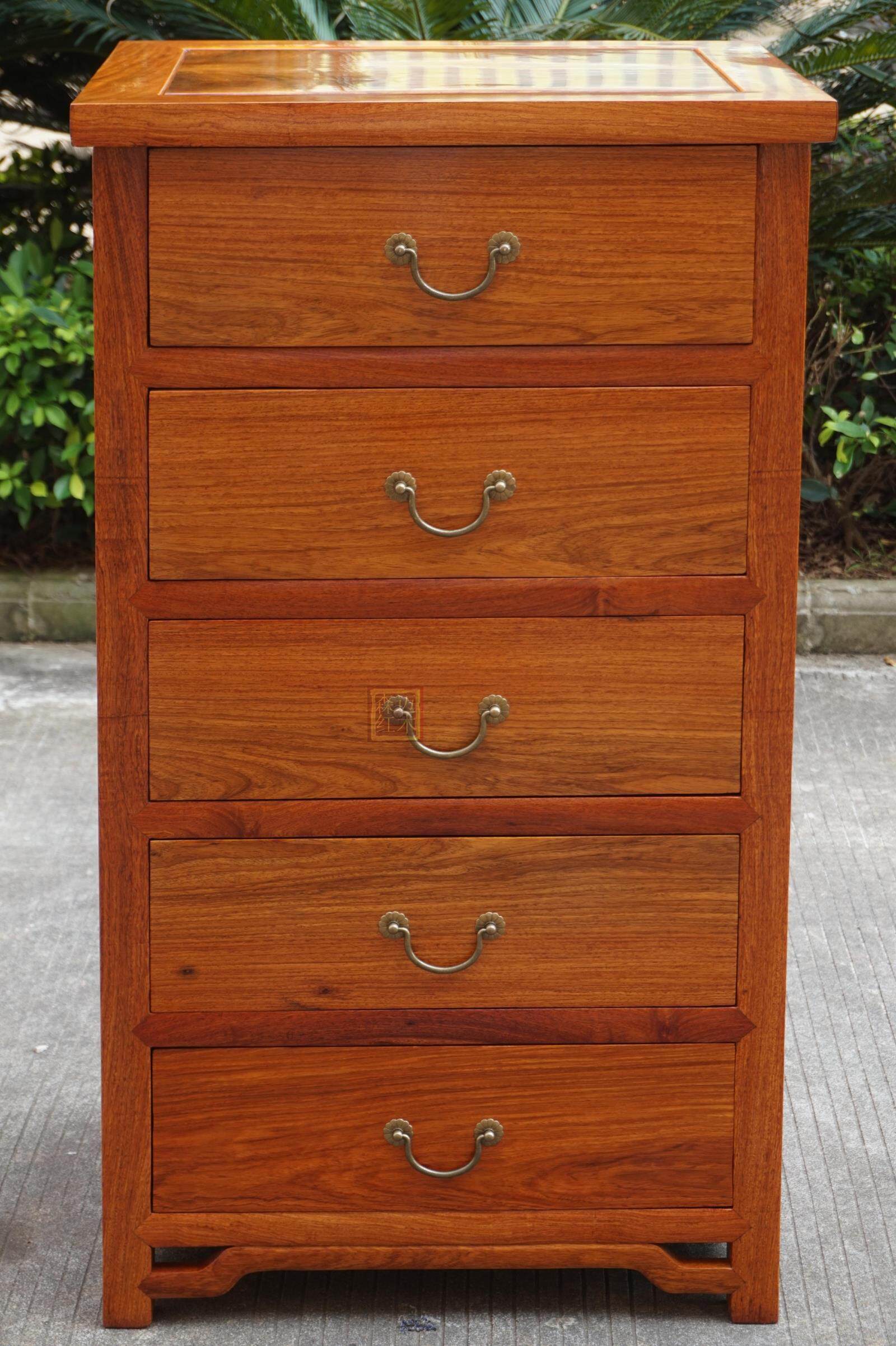 五斗柜缅甸花梨红木大果紫檀加厚独板收纳空间斗柜