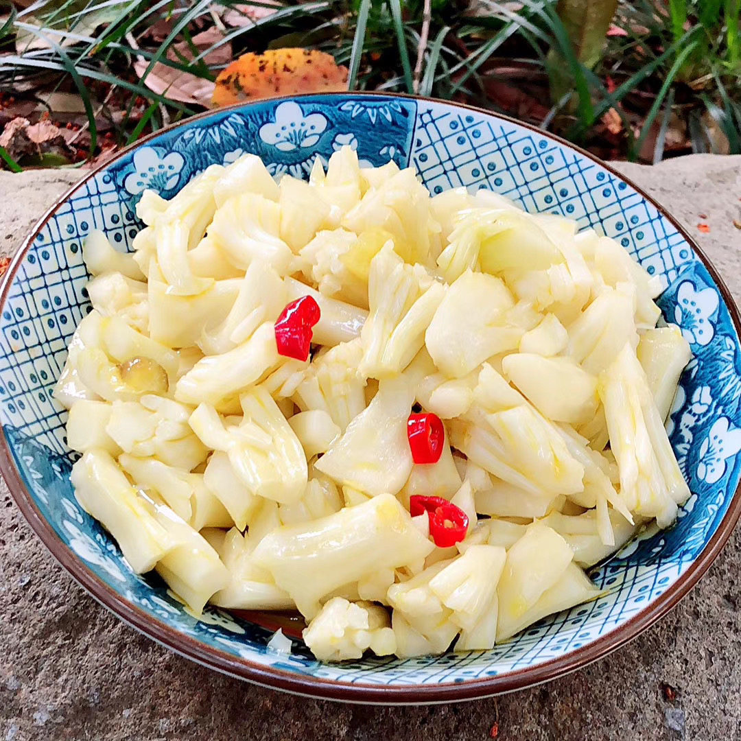 手留鲜嫩菜花即食台州凉菜腌制爽脆菜梗花菜腌制