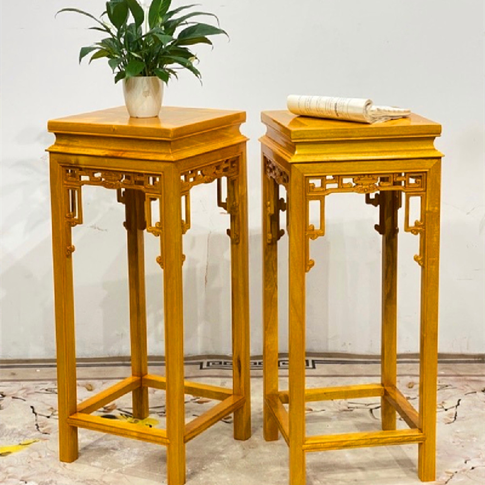 红木家具赞比亚血檀花架紫檀明式落地古典客厅家居花架