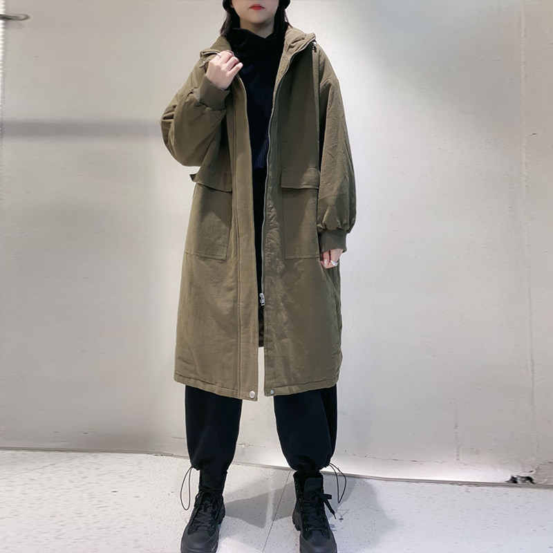 初唯2020秋冬新款女装29375休闲宽松大口口袋棉衣