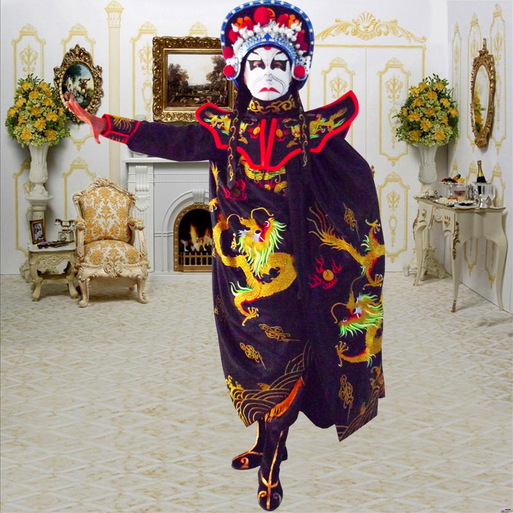 衣服全套刺绣13张脸谱蜀绣川剧变脸全套服装变脸刺绣龙腾变脸服装正宗