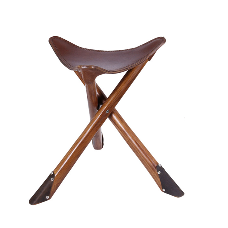 家用家具榆木实木马扎三角凳子椅子复古便携式折叠凳