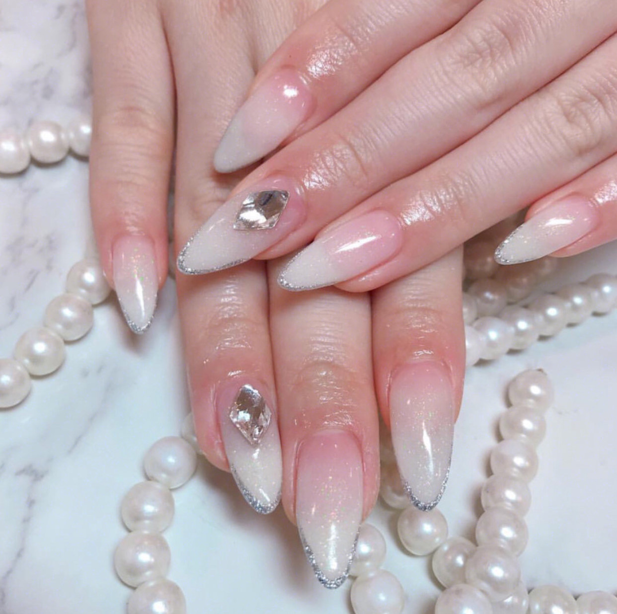 网红无痕水滴长芭蕾杏仁梯形甲片美甲超薄延长半贴进口全贴免刻磨