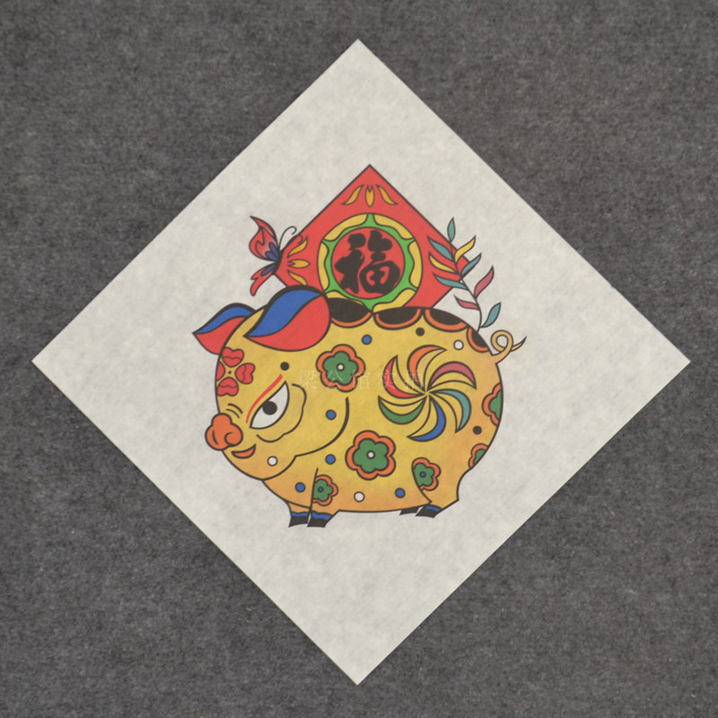 朱仙镇木版年画2021年牛年对联春节用品梁公馆连年有余子鼠献宝