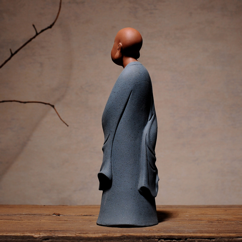 创意中式风格摆件家居饰品小和尚陶瓷禅意小沙客厅摆件