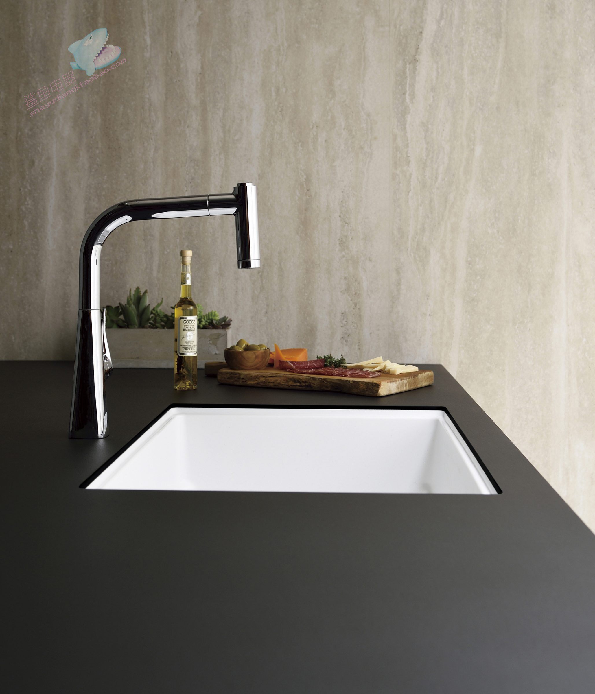 日本进口吉本3d水槽hs700台上台下人造大理石水槽单品