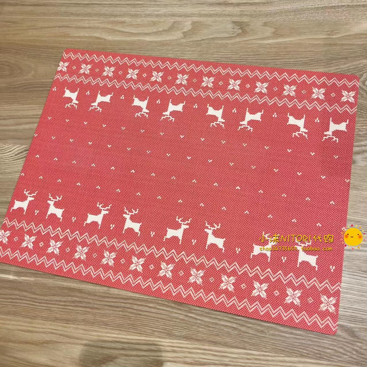 餐垫nitori宜得得利圣诞节系列抗菌pvc日式麋鹿餐垫