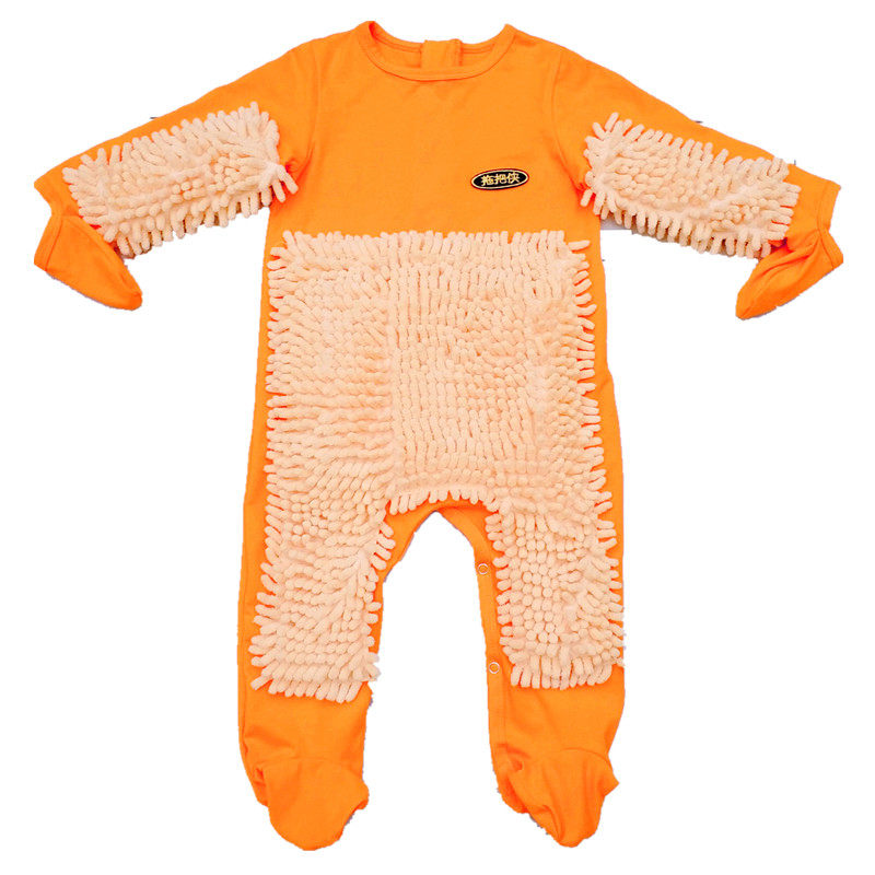 【连身衣】拖把侠爬行服宝宝拖地装爬爬服婴儿童连体衣服擦地板