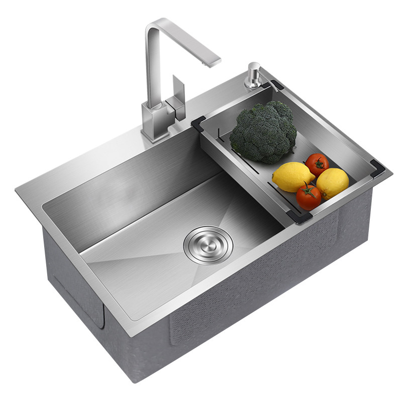 菜盆手工水槽单槽加厚洗菜不锈钢洗碗碗盆单盆水槽套餐