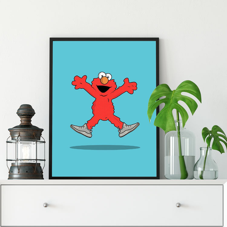 kaws芝麻街卡通装饰画儿童饭店客厅卧室服装店鞋店现代装饰画