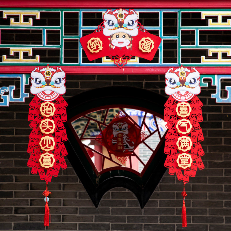 立体2022春节过年新年门眉装饰门头年画小门门幅