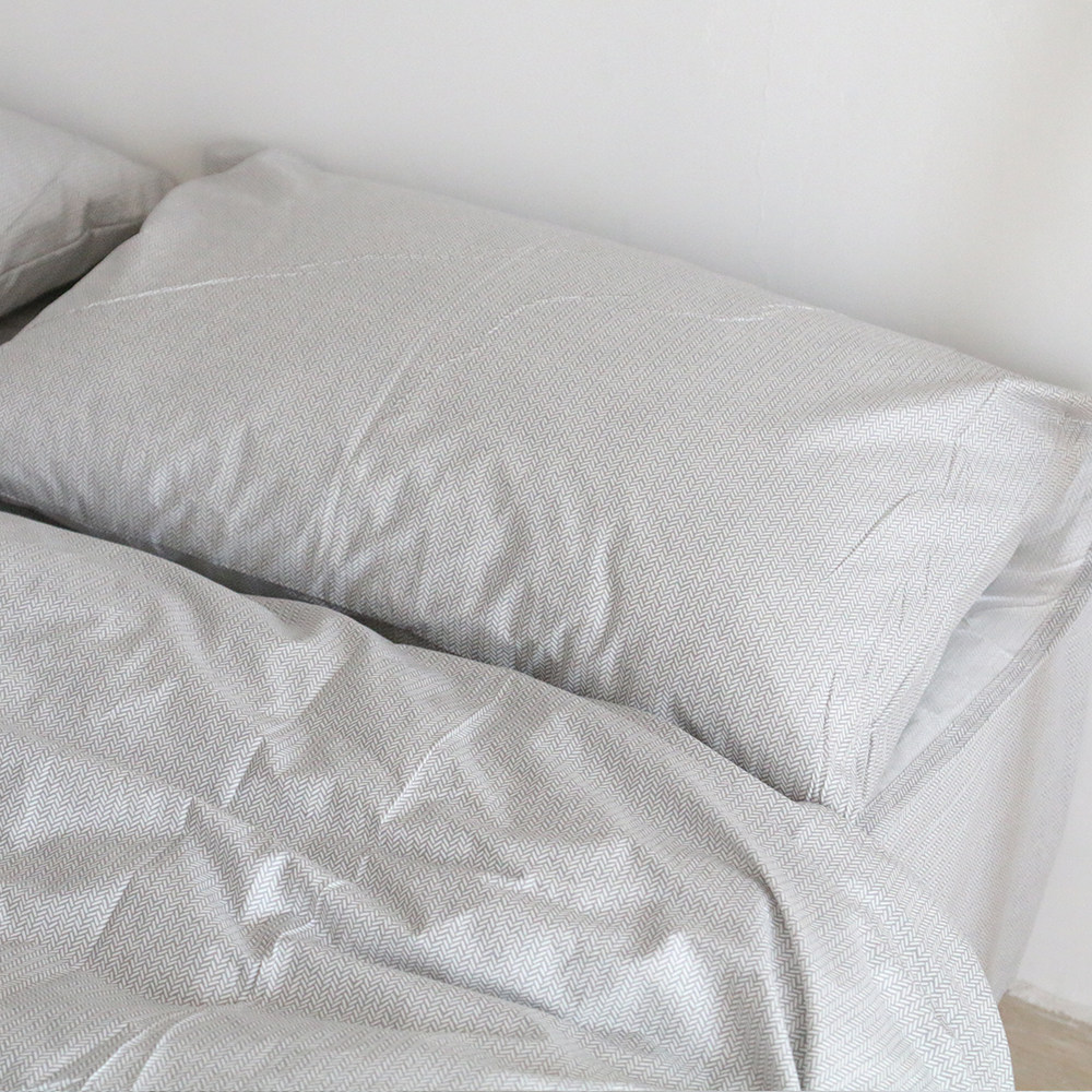 极简主义细节感浅色暗纹 单件全棉斜纹床单被套枕套定做三四件套