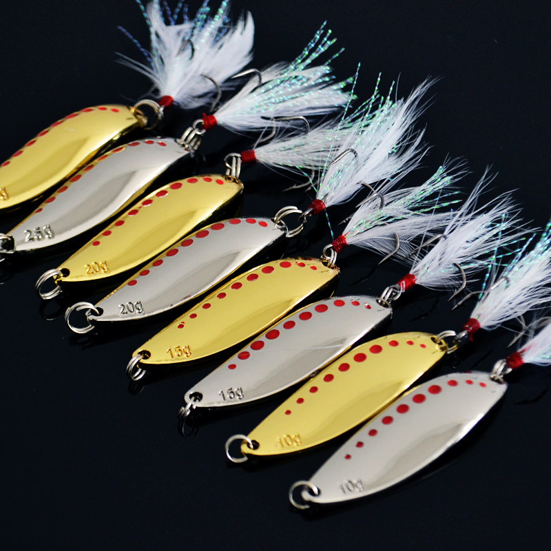路亚饵 羽毛勺型亮片 水蛭双曲面铁板翘嘴鲈鱼鳜鱼桂鱼饵