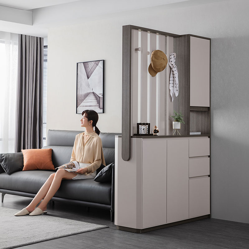 林氏木业轻奢入户玄关客厅双面隔断置物柜子鞋柜门厅