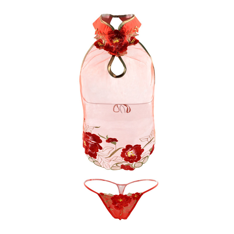 碧美妮古女透明情趣服装性感火辣复古制服肚兜肚兜